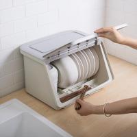 净也物鸣装碗筷收纳箱厨房置物架免打孔碗架沥水架放盘子架餐具收纳盒