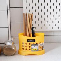 净也家用厨房筷子筒沥水餐具收纳盒子创意勺子置物架塑料筷子篓收纳筒