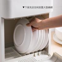 净也碗筷收纳盒放碗架沥水收纳盒收纳箱带盖家用厨房装碗筷餐具篮碗柜