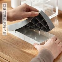 净也懒角落 硅胶口红收纳盒桌面化妆品眉笔唇釉多格整理收纳架 67073