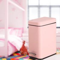 净也垃圾桶家用带盖脚踩长方形不锈钢寝室学生有盖宿舍窄卫生间垃圾桶