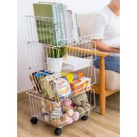 净也居家家铁艺可叠加收纳筐玩具收纳厨房零食篮子蔬菜筐子浴室置物架