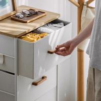 净也懒角落 抽屉式收纳柜简易布艺儿童衣柜组装卧室储物柜四斗柜66579