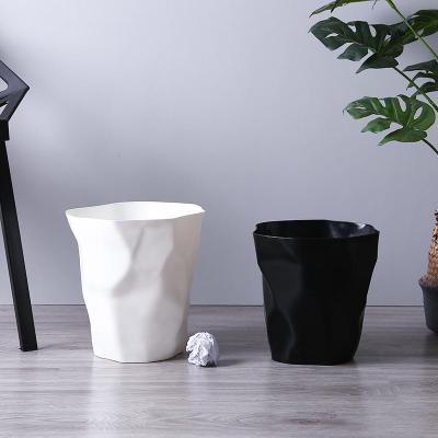 净也北欧简约垃圾桶客厅卧室卫生间创意个性褶皱纸篓厨房垃圾桶