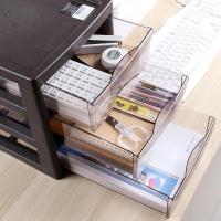 净也日本JEJ桌面办公文件收纳盒A4多层收纳柜文具试卷抽屉式储物柜3层