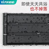 净也毛巾架免打孔不锈钢挂架卫生间浴室置物架折叠活动旋转毛巾杆双杆