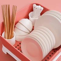 净也厨房放碗塑料碗柜带盖餐具沥水架碗筷收纳盒家用放碗碟加高置物架