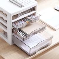净也日本JEJ桌面抽屉式文件柜A4办公收纳柜试卷塑料整理柜多层抽屉柜