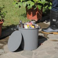 净也日本霜山手提带盖水桶洗车洗澡收纳桶11L可坐水桶凳多功能钓鱼桶