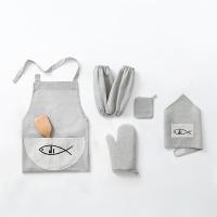 净也时尚ins 围裙套装女可爱厨房围裙做饭工作服罩衣棉麻围腰防水防油