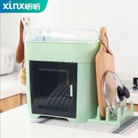 净也装碗筷收纳盒放碗箱沥水碗架厨房家用带盖碗盆碗碟置物架塑料碗柜