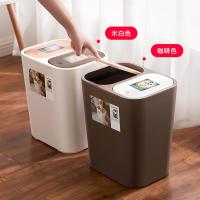净也厨房垃圾桶家用大号客厅创意带盖卫生间卧室办公室塑料桶分类纸篓