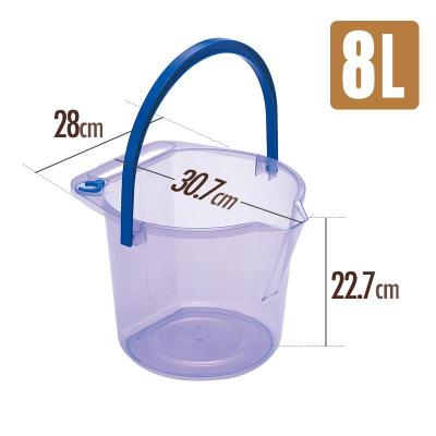 净也inomata日本进口8L塑料洗车桶手提水桶家用加厚洗衣桶浇花浇树桶