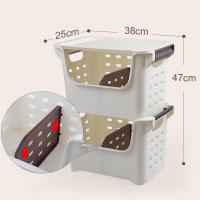 净也霜山日本进口厨房置物架果蔬收纳筐塑料储物筐可叠加玩具收纳盒