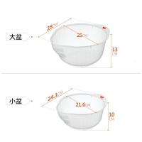 净也INOMATA日本进口厨房用淘米盆洗米筛淘米器塑料洗菜篮沥水篮