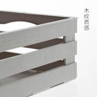 净也霜山仿木纹塑料收纳筐厨房水果蔬菜置物架桌面盆栽篮子杂物收纳篮