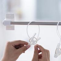 净也霜山日本进口带挂绳晾衣夹家用夹毛巾袜子防风夹晾晒夹小号12个装