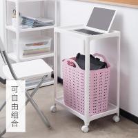 净也霜山日本进口浴室置物架家用脏衣篮储物筐少女心收纳篮带轮收纳架