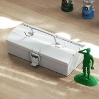 净也日本进口工具箱手提收纳盒文具盒眼镜盒多功能金属五金储物盒