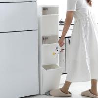 净也like-it日本进口干湿分类垃圾桶脚踏式厨房多层收纳柜塑料整理柜