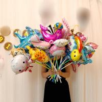 净也迷你气球手持棒地推卡通铝膜气球装饰儿童玩具生日派对布置地推