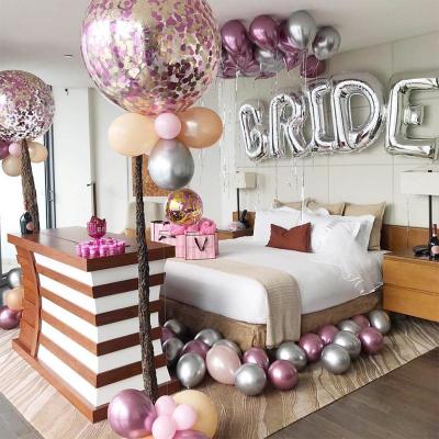 净也生日派对创意场景金属色气球装饰加厚抖音气球结婚庆浪漫布置用品