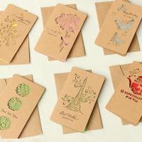 净也圣诞节镂空牛皮纸diy定制生日小卡片感谢手工DIY