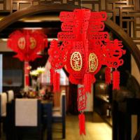 净也新年春节大红灯笼挂饰装饰挂件无纺布宫灯手工DIY制作传统灯