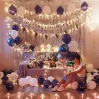 净也网红生日布置气球装饰求婚布置金属气球KTV派对闺蜜成人聚会场景