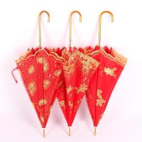 净也红雨伞新娘伞出嫁雨伞蕾丝婚庆长柄伞婚礼伞婚用红伞结婚伞