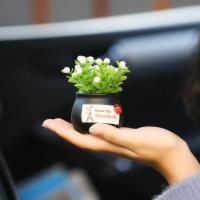 净也车载创意清新仿真吉祥果装饰品盆栽摆件汽车座式高档持久淡香香薰