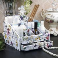 净也欧式化妆品收纳盒木制 家用简约置物架大容量卧室梳妆台整理架