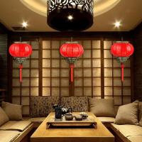 净也仿古中式灯笼仿羊皮西瓜灯笼大红宫灯户外阳台古典装饰品结婚布置