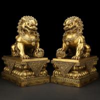 净也吉善缘 纯铜狮子摆件 大小号铜狮子王府狮家居口装饰礼品