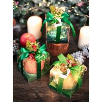 净也绿色系圣诞苹果盒透明平安果包装盒平安夜礼品包装盒正方形10个