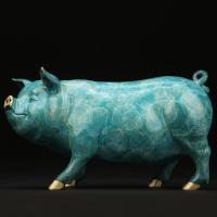 净也[清仓]吉善缘 《富在知足》猪摆件 纯铜猪家居客厅饰品