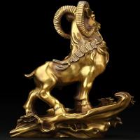 净也吉善缘《领头羊》铜羊摆件 办公室桌新中式创意家居饰品