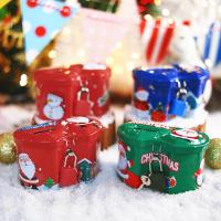 净也花薇 卡通储蓄罐零钱罐马口铁圣诞节幼儿园儿童活动小礼品