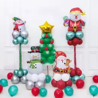 净也圣诞节气球装饰雪人商场口儿童教室幼儿园场景布置立柱路引