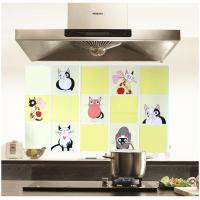 净也厨房防油贴纸瓷砖灶台橱柜油烟机防污隔热卡通壁纸墙贴墙纸墙体用