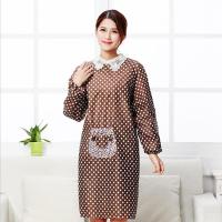 净也围裙长袖 罩衣成人女秋冬季韩版时尚厨房围腰工作卫裙照衣女防水