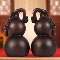 净也吉善缘 黑檀实木质刻葫芦摆件 客厅家居玄关装饰家居工艺品