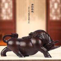 净也吉善缘 黑檀木牛摆件 实木旺市牛家居办公室装饰工艺礼品