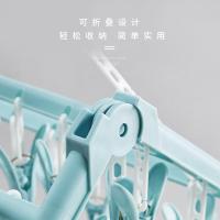 净也多功能32夹晾晒夹子家用室内可折叠内衣袜子防风衣架晾衣塑料夹