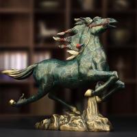净也吉善缘 《风驰战马》马到成功全铜马摆件 客厅办公室铜工艺品