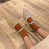 净也毛毛鞋女2019秋季新款浅口温柔晚晚仙女法式复古少女平底玛丽珍鞋