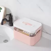 净也双层医药箱家用药箱药盒药品收纳盒医用盒子大号急救箱药品收纳箱