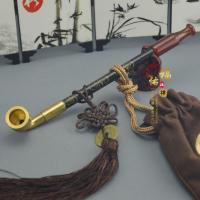 传统老式烟斗 烟袋锅旱烟袋 实木烟杆烟枪 玛瑙嘴 黄铜烟锅