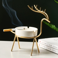 北欧小鹿烟灰缸创意个性潮流ins奢华简约现公室家用客厅