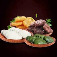 4种口味糯米糍粑纯糯米手工年糕艾叶糍粑248g 糯米糍粑1袋+野菜糍粑1袋
